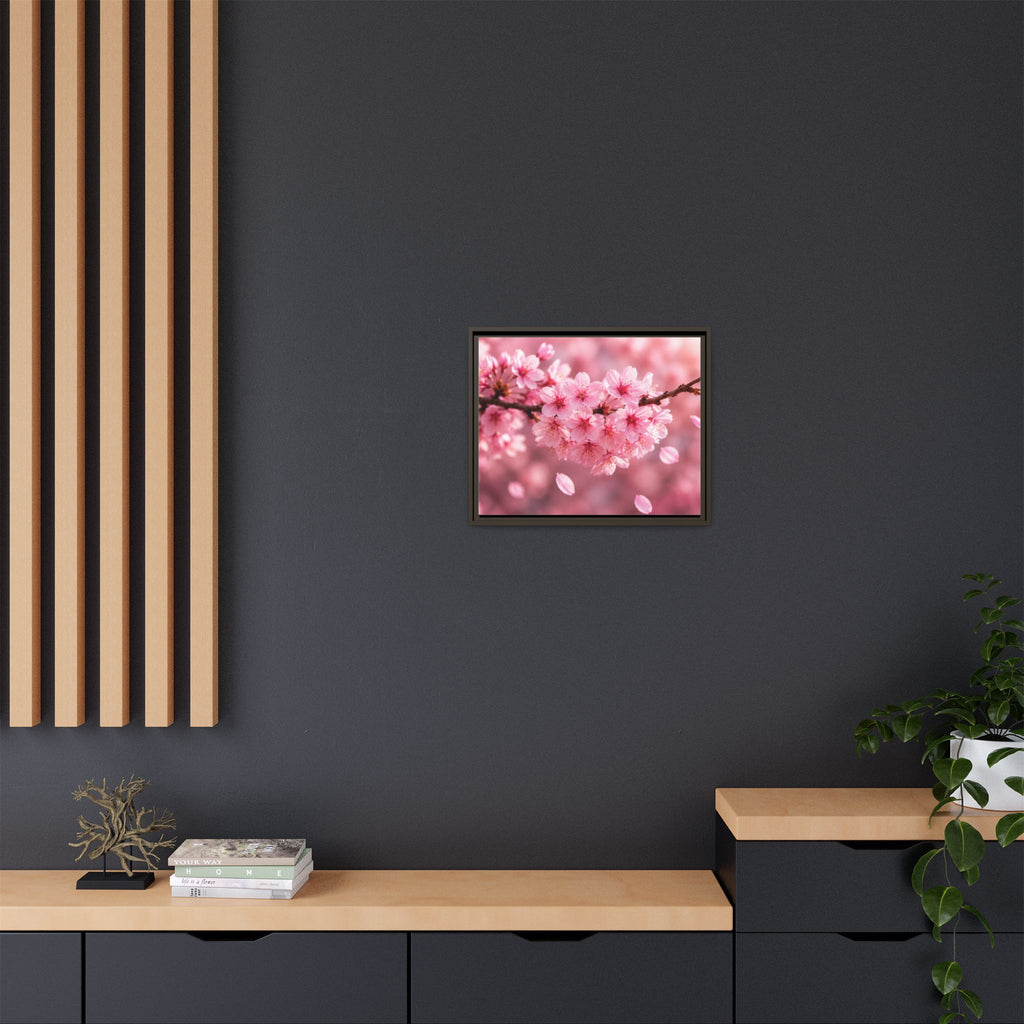 Framed sakura Blossom Canvas Print — Pink Sakura Wall Art