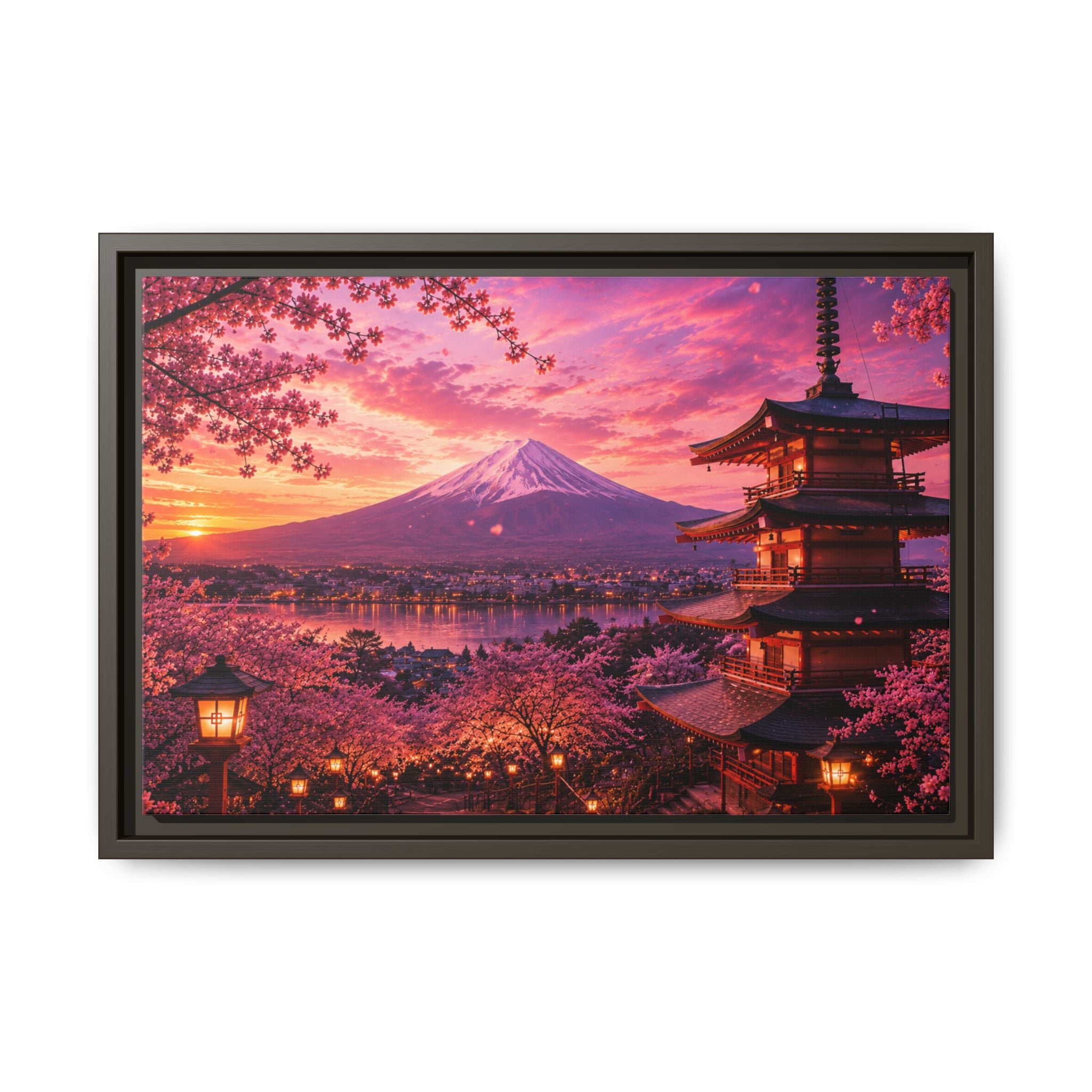 Sakura Twilight Pagoda — Cherry Blossom Sunset Collection