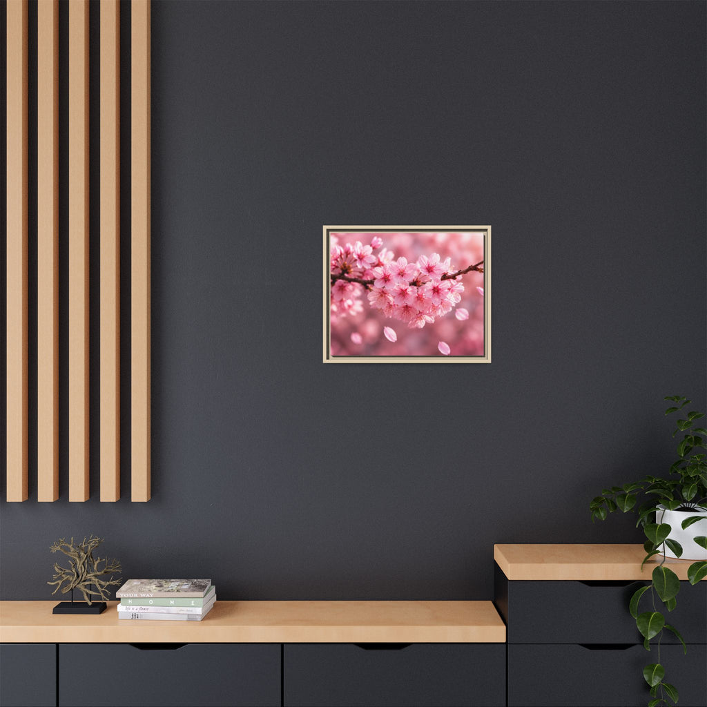 Framed sakura Blossom Canvas Print — Pink Sakura Wall Art