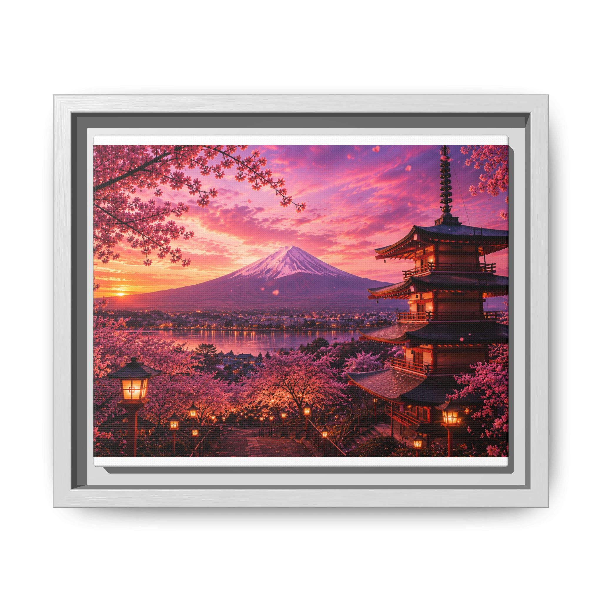 Sakura Twilight Pagoda — Cherry Blossom Sunset Collection