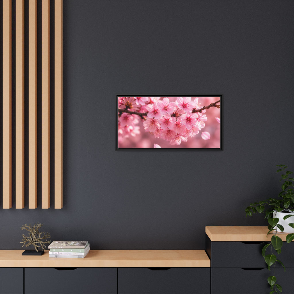 Framed sakura Blossom Canvas Print — Pink Sakura Wall Art