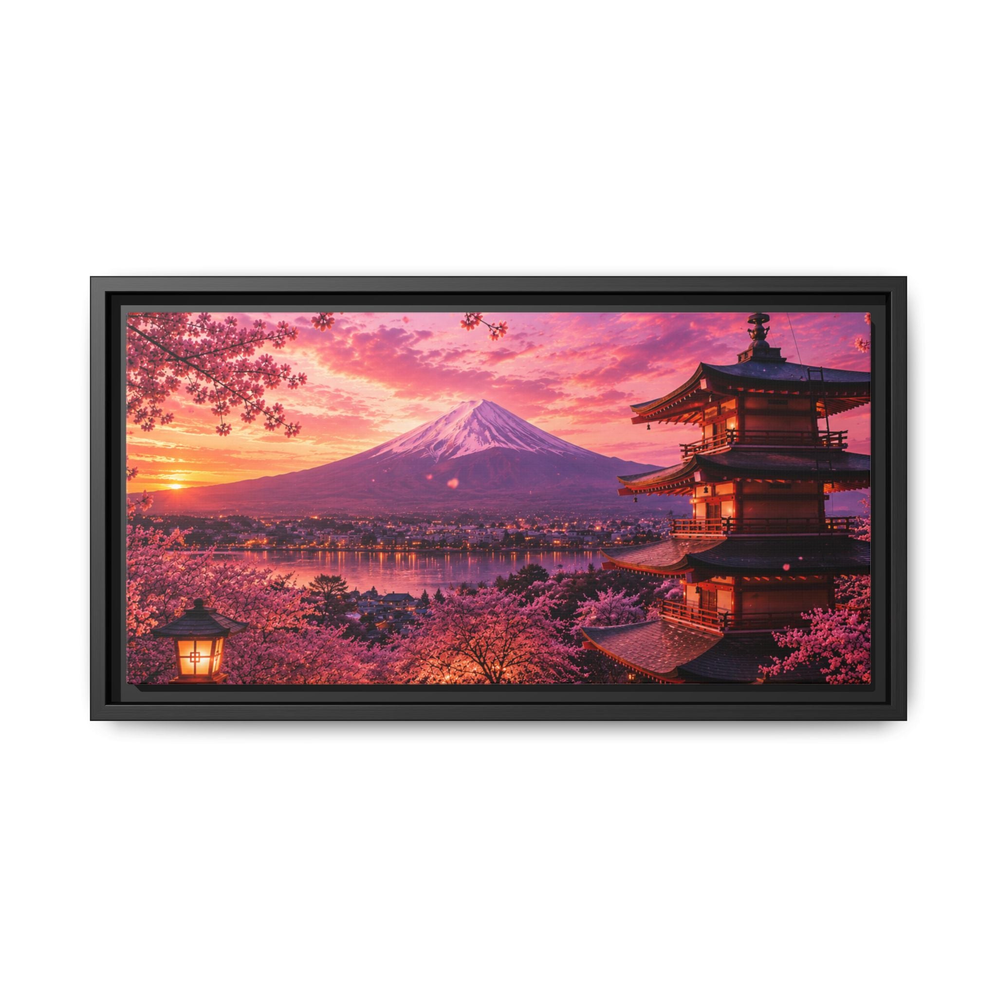 Sakura Twilight Pagoda — Cherry Blossom Sunset Collection