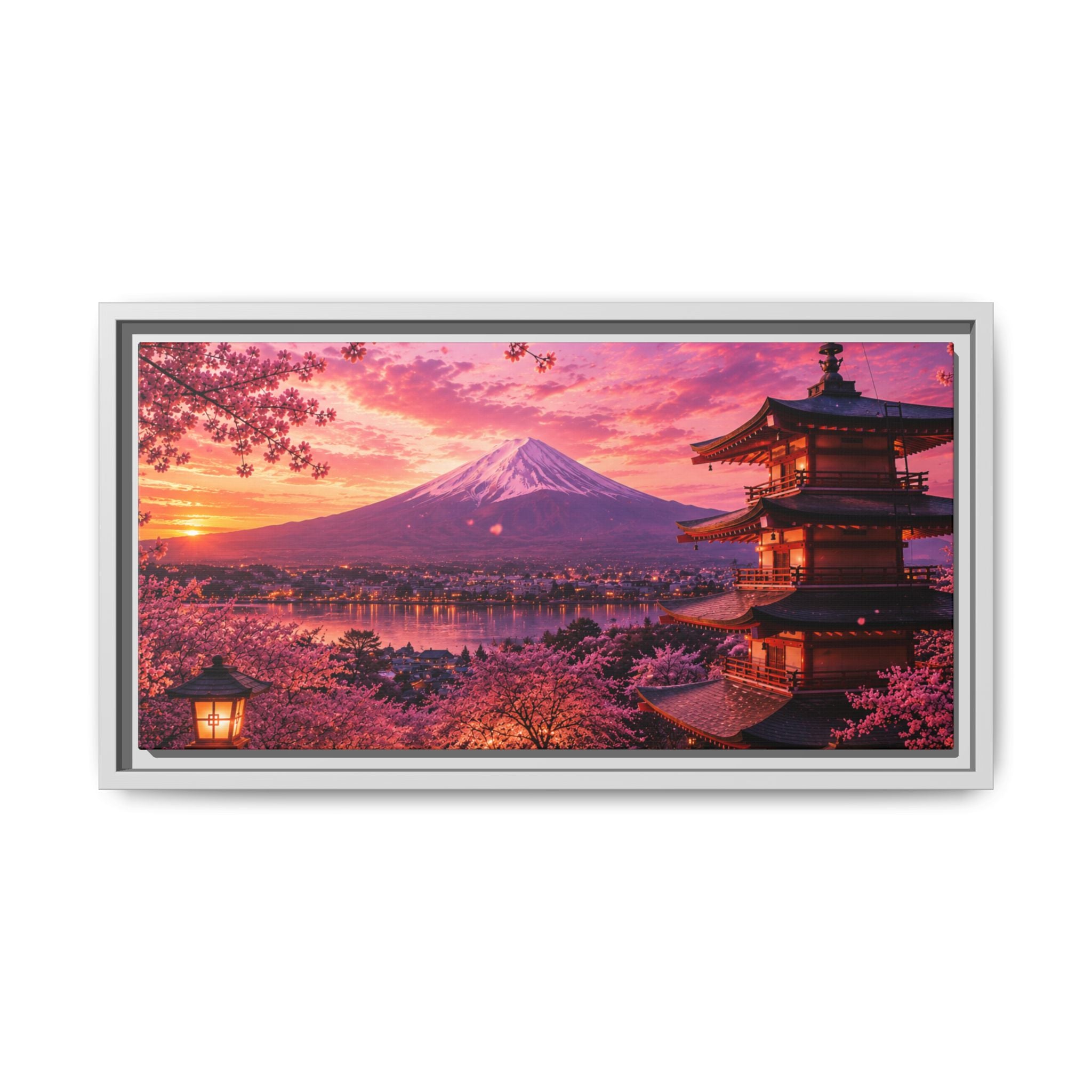Sakura Twilight Pagoda — Cherry Blossom Sunset Collection