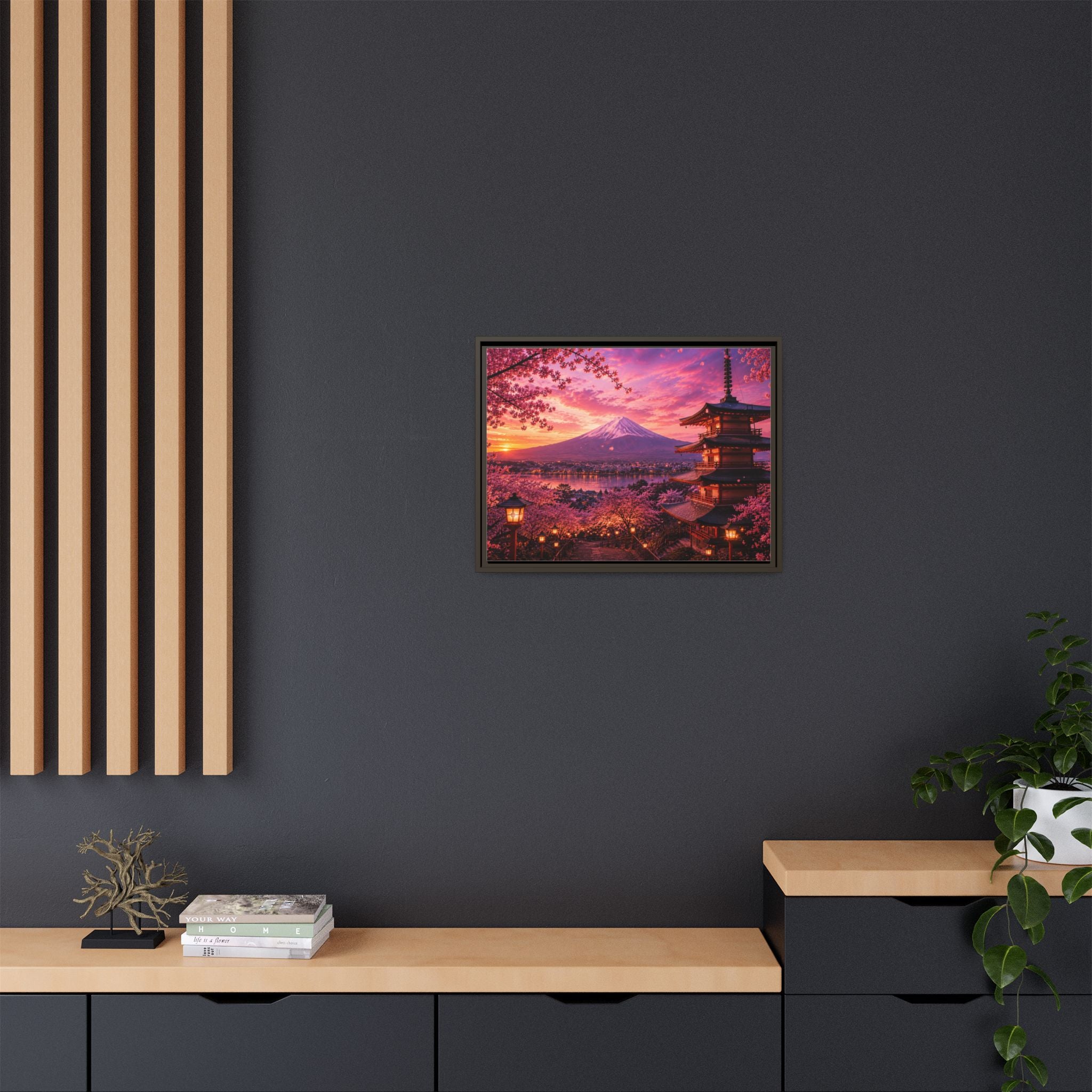 Sakura Twilight Pagoda — Cherry Blossom Sunset Collection