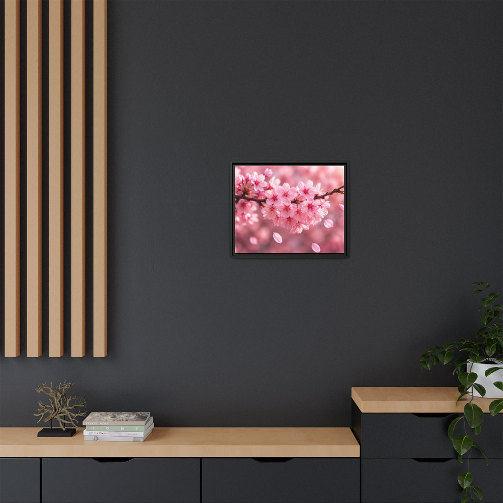 Framed sakura Blossom Canvas Print — Pink Sakura Wall Art