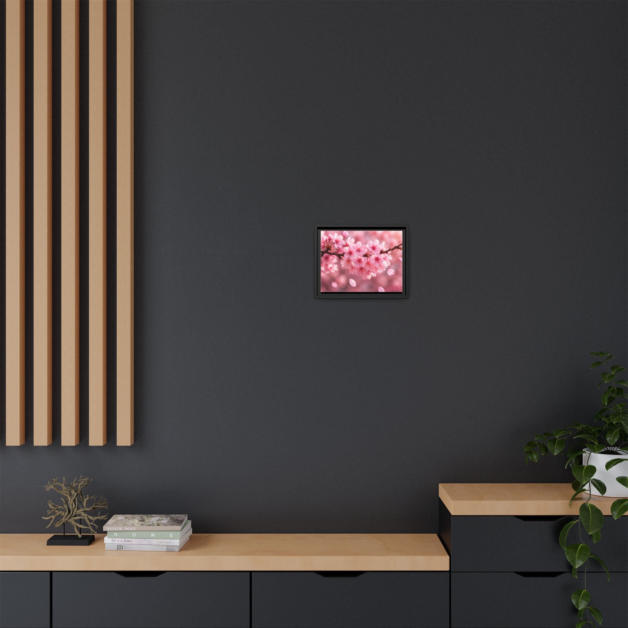 Framed sakura Blossom Canvas Print — Pink Sakura Wall Art