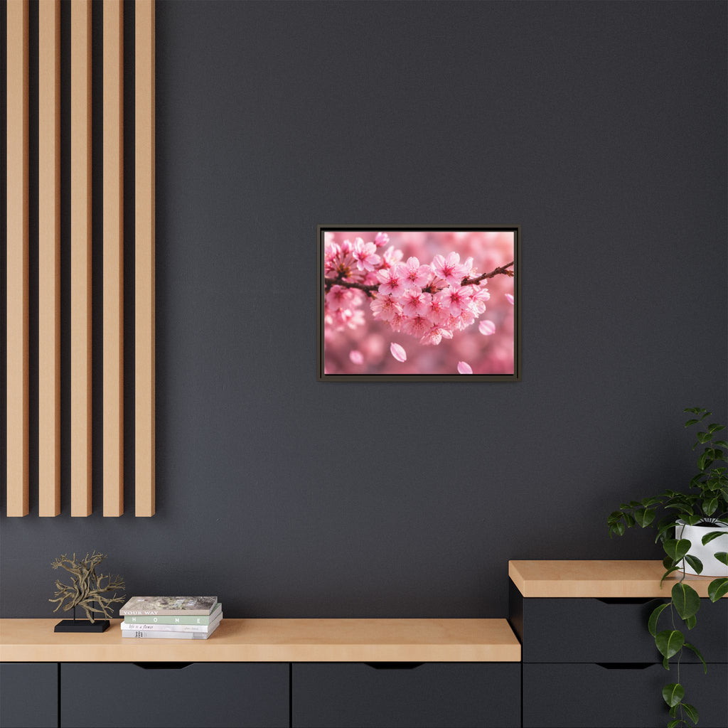 Framed sakura Blossom Canvas Print — Pink Sakura Wall Art