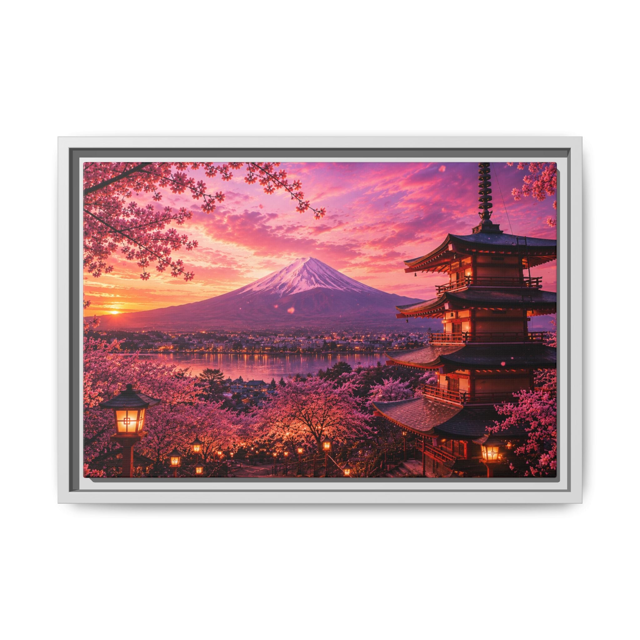 Sakura Twilight Pagoda — Cherry Blossom Sunset Collection