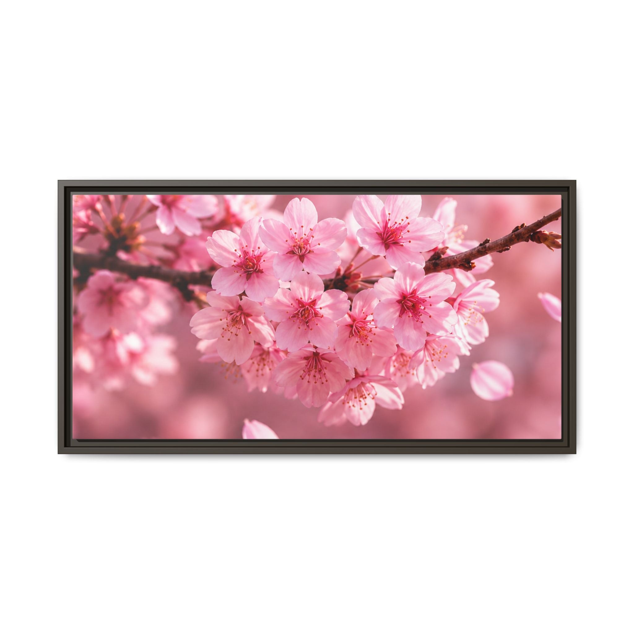 Framed sakura Blossom Canvas Print — Pink Sakura Wall Art