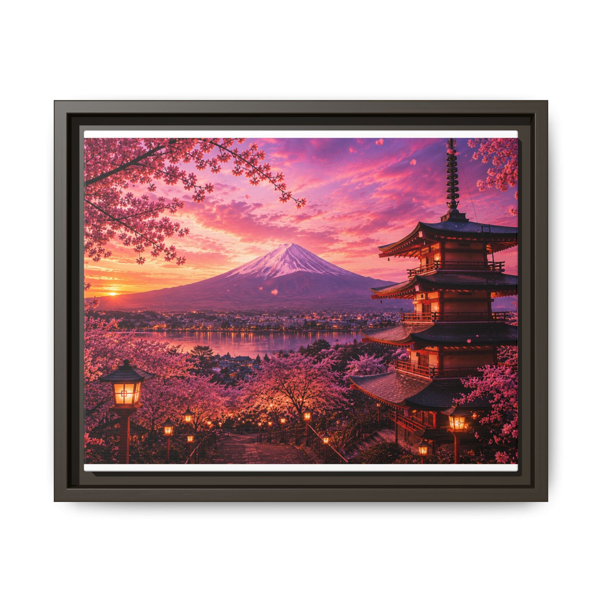 Sakura Twilight Pagoda — Cherry Blossom Sunset Collection