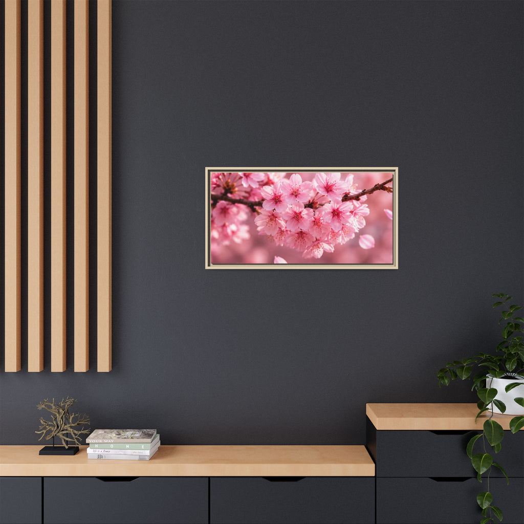 Framed sakura Blossom Canvas Print — Pink Sakura Wall Art
