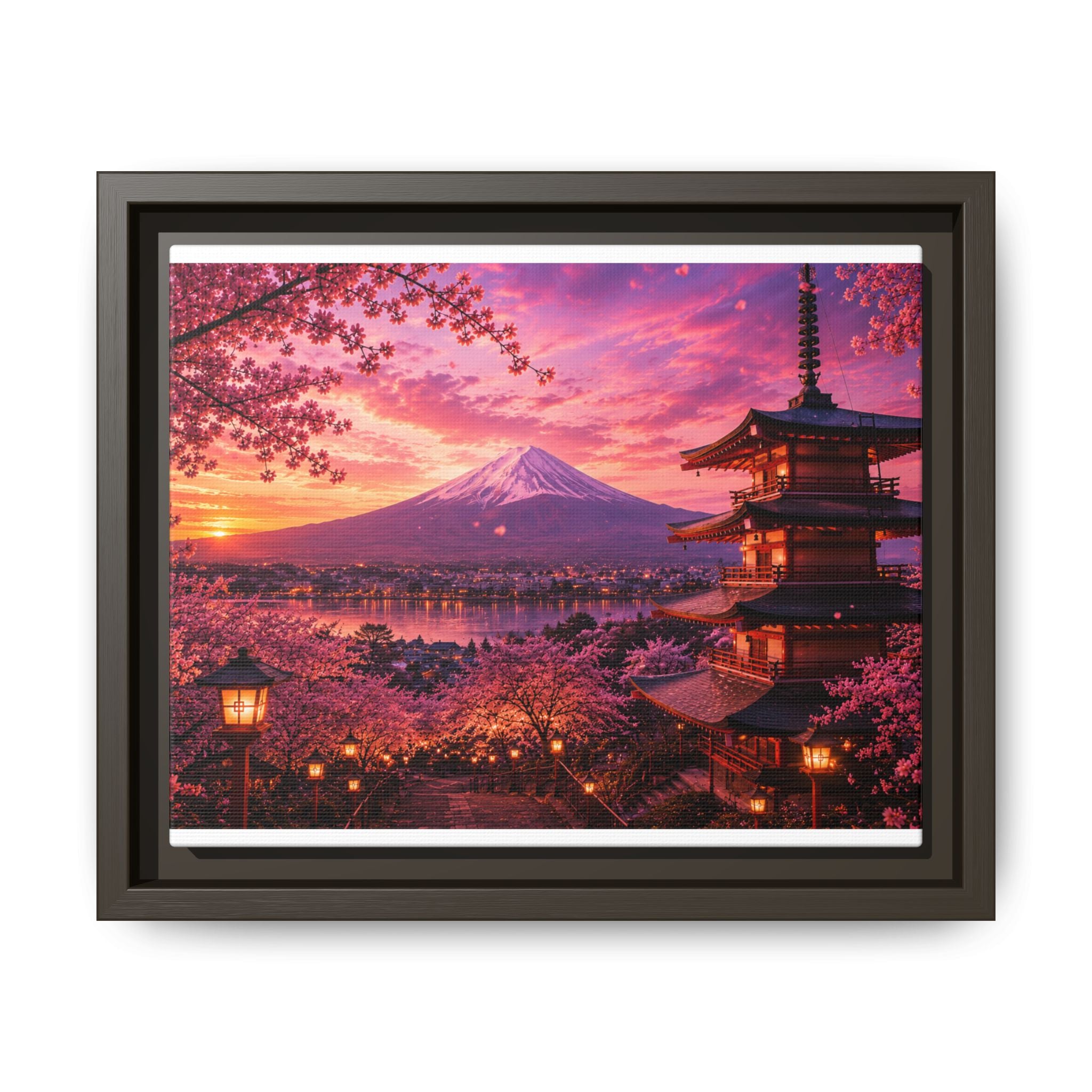 Sakura Twilight Pagoda — Cherry Blossom Sunset Collection