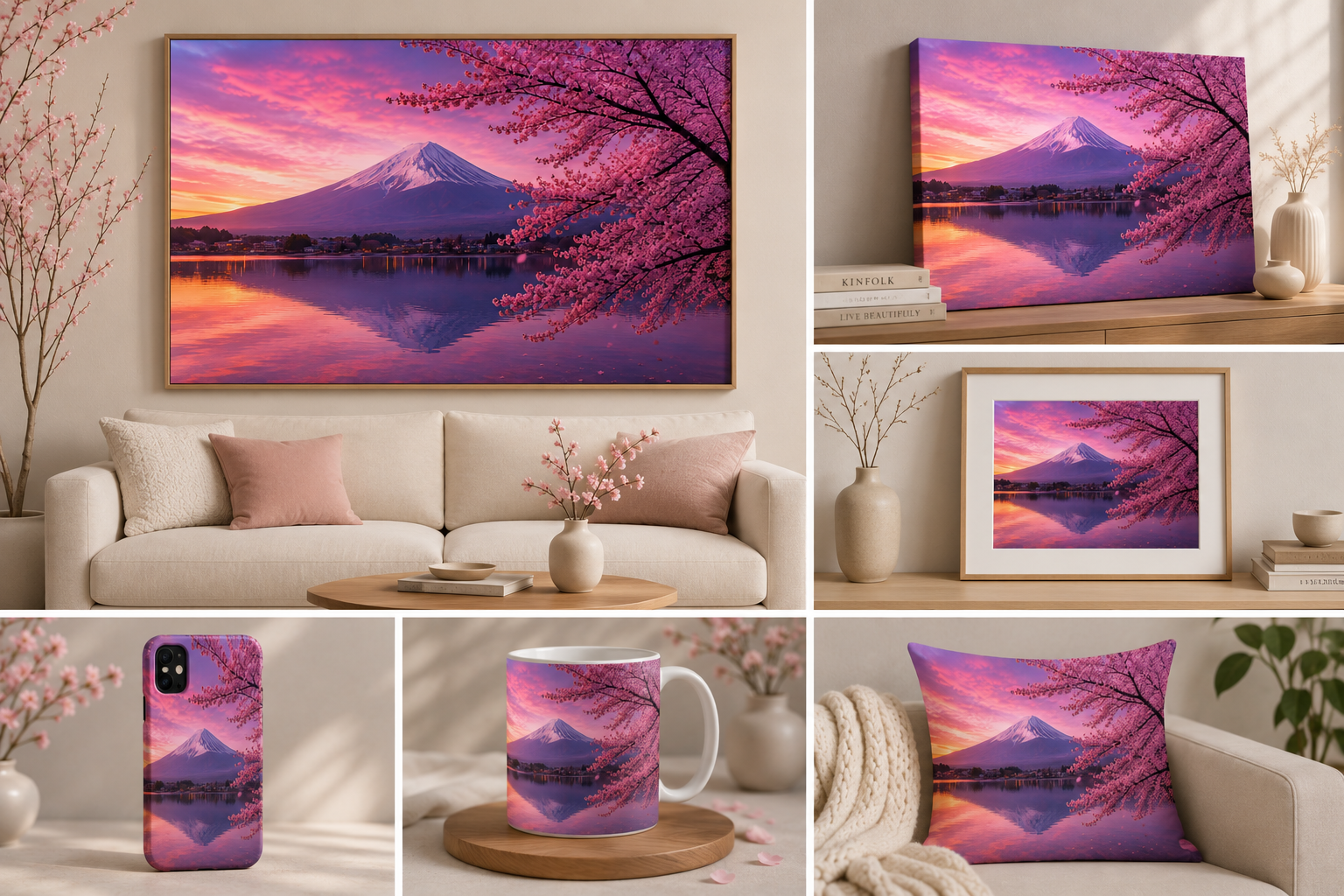 Sakura Mountain Reflection