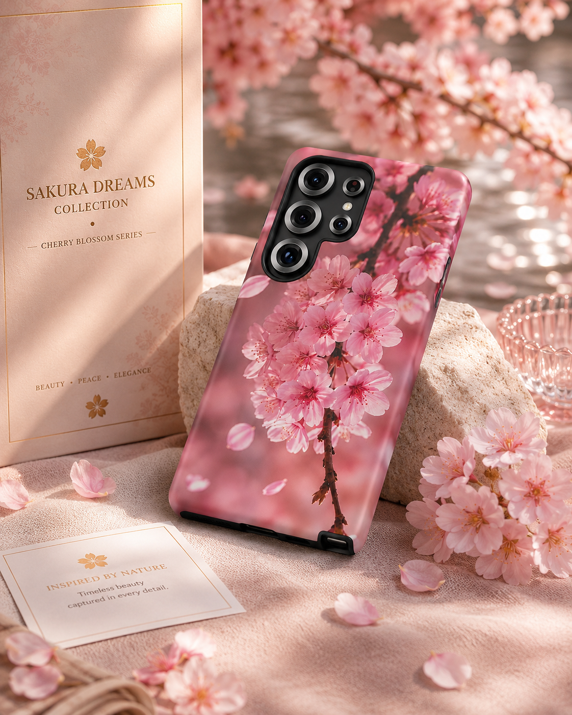 Sakura Blossom Tough Phone Case — Pink Floral Protective Cover