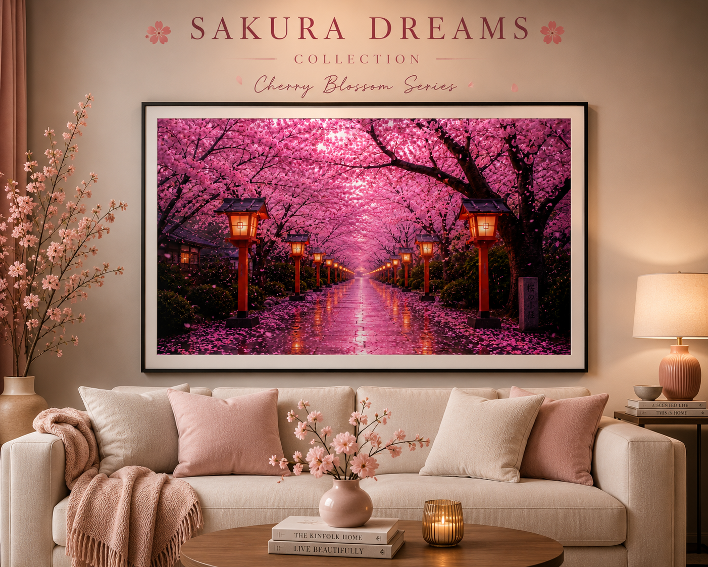 Sakura Lantern Path — Cherry Blossom Evening Collection