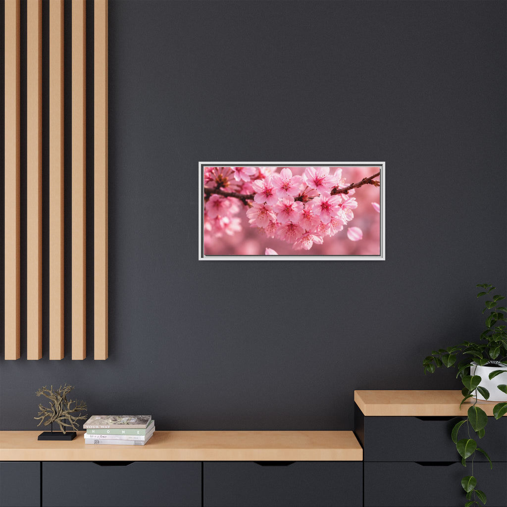 Framed sakura Blossom Canvas Print — Pink Sakura Wall Art