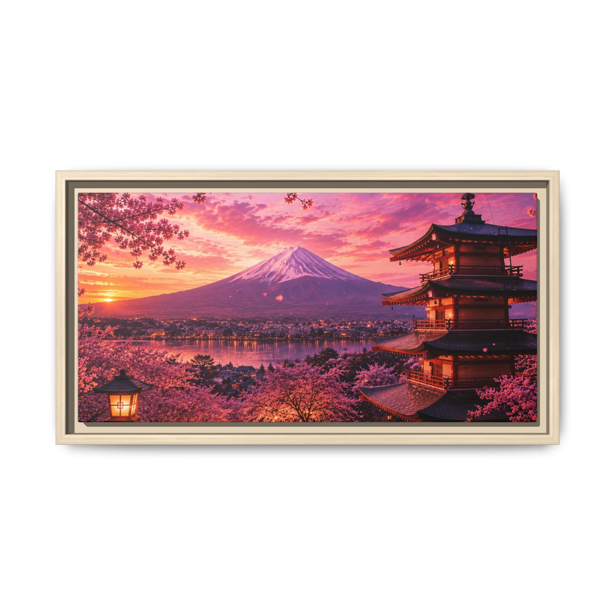 Sakura Twilight Pagoda — Cherry Blossom Sunset Collection