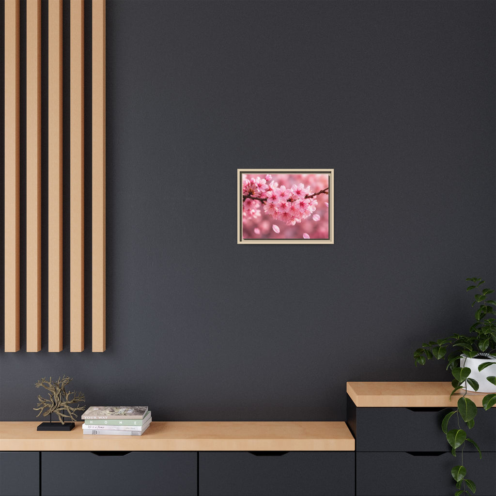 Framed sakura Blossom Canvas Print — Pink Sakura Wall Art