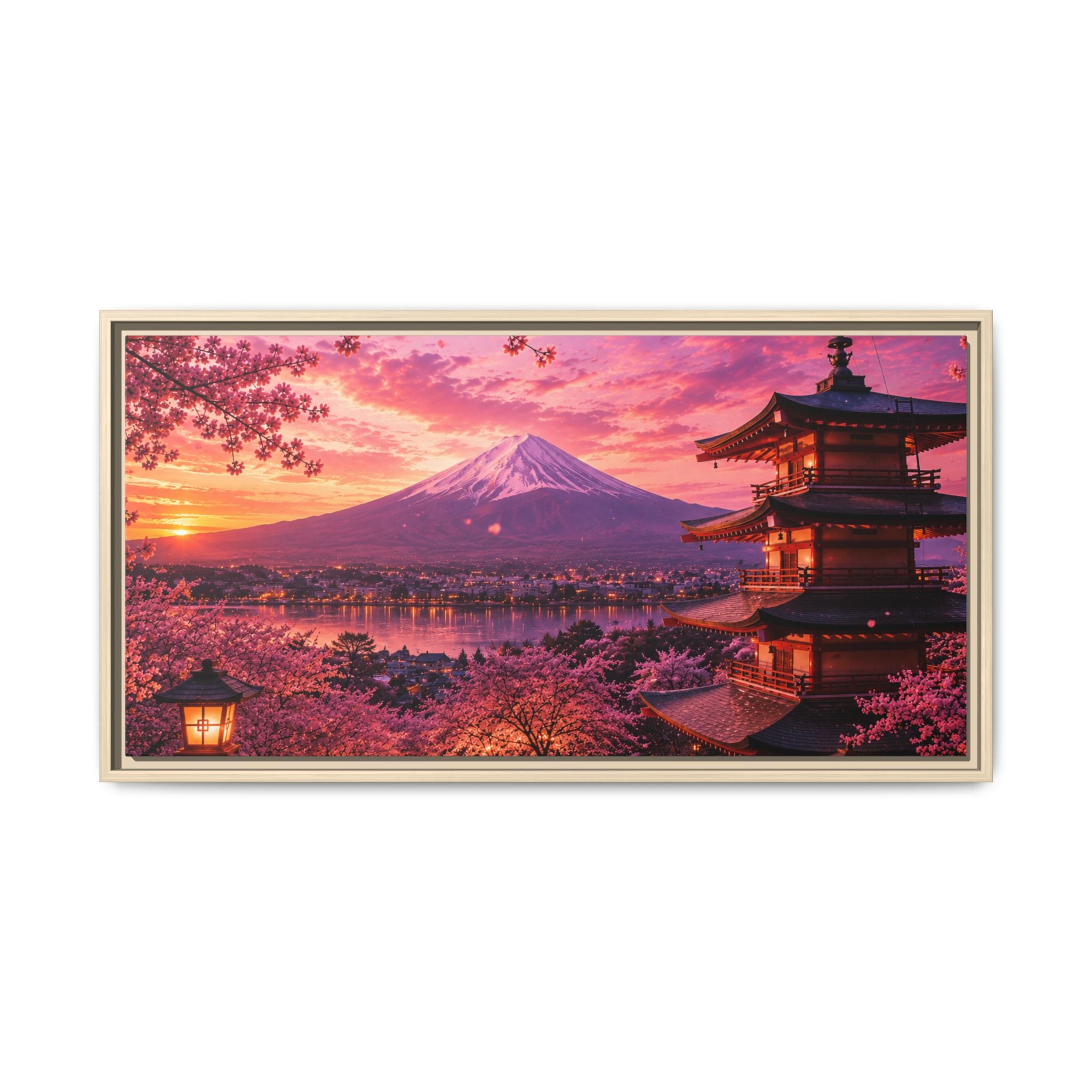 Sakura Twilight Pagoda — Cherry Blossom Sunset Collection