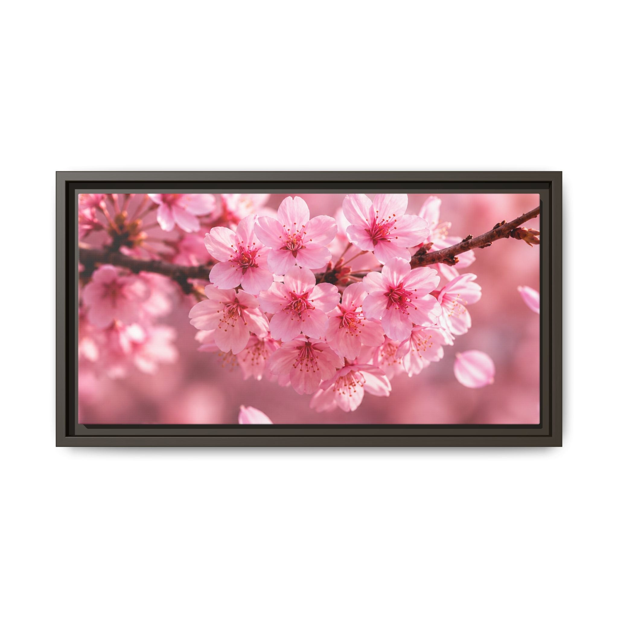 Framed sakura Blossom Canvas Print — Pink Sakura Wall Art