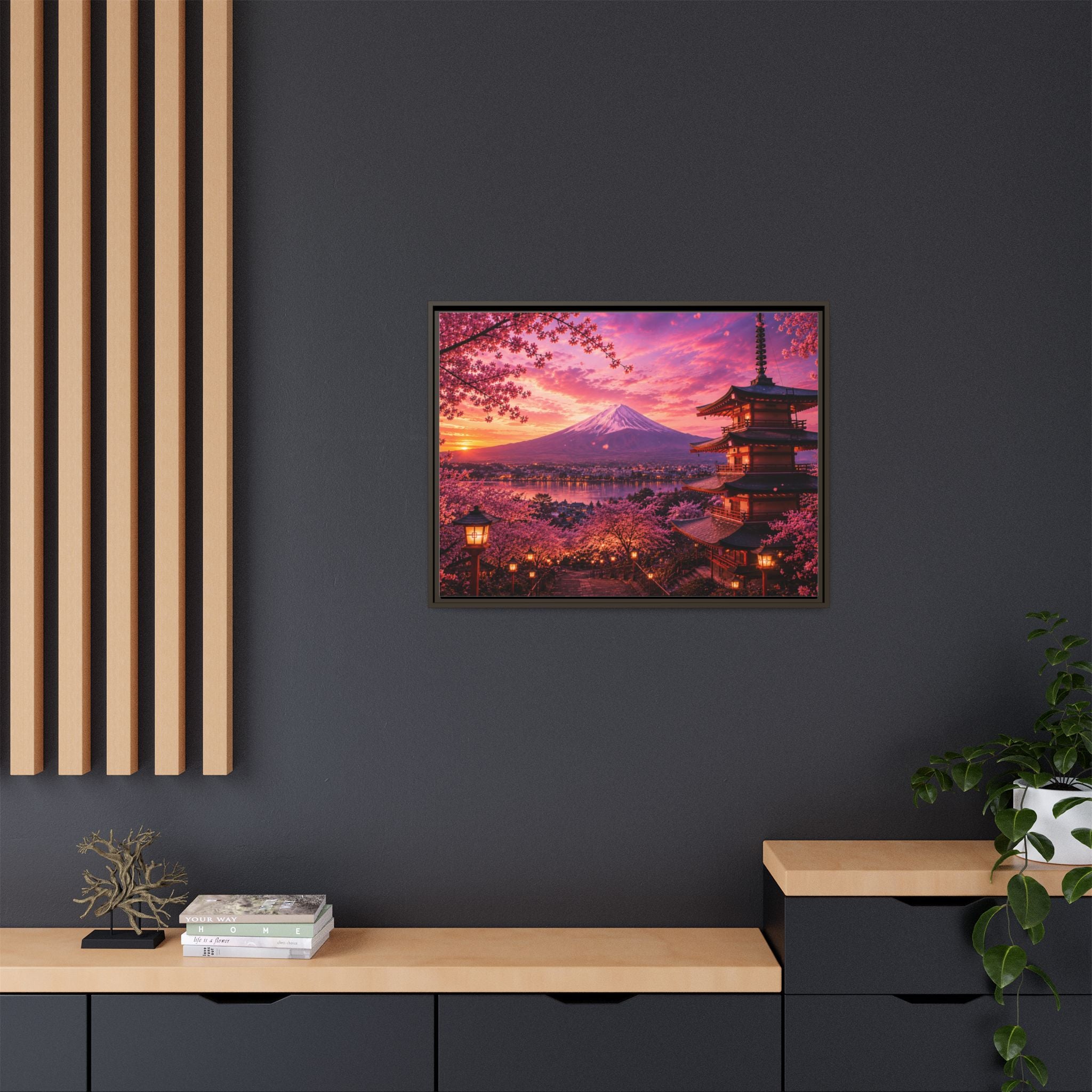 Sakura Twilight Pagoda — Cherry Blossom Sunset Collection