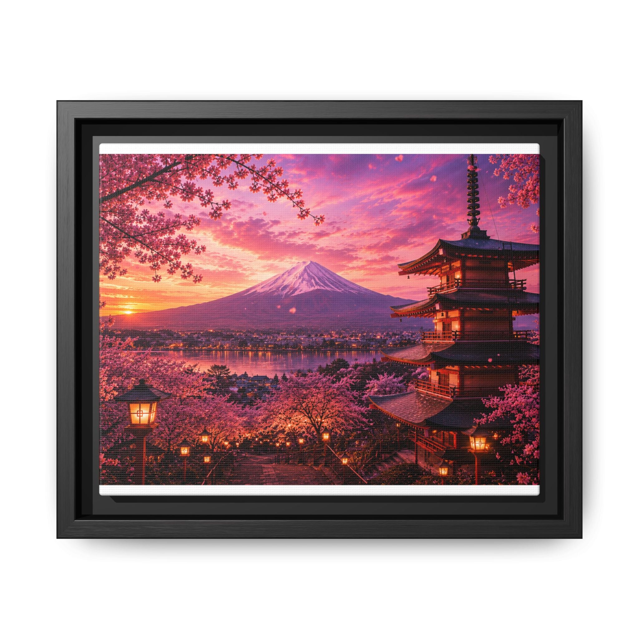 Sakura Twilight Pagoda — Cherry Blossom Sunset Collection