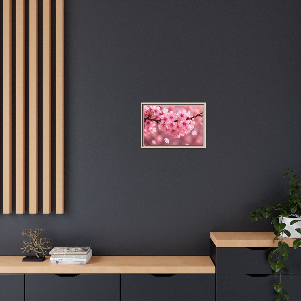 Framed sakura Blossom Canvas Print — Pink Sakura Wall Art