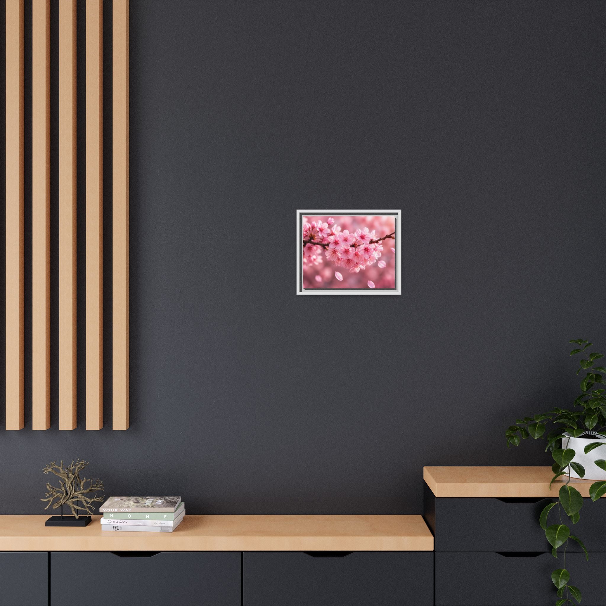 Framed sakura Blossom Canvas Print — Pink Sakura Wall Art