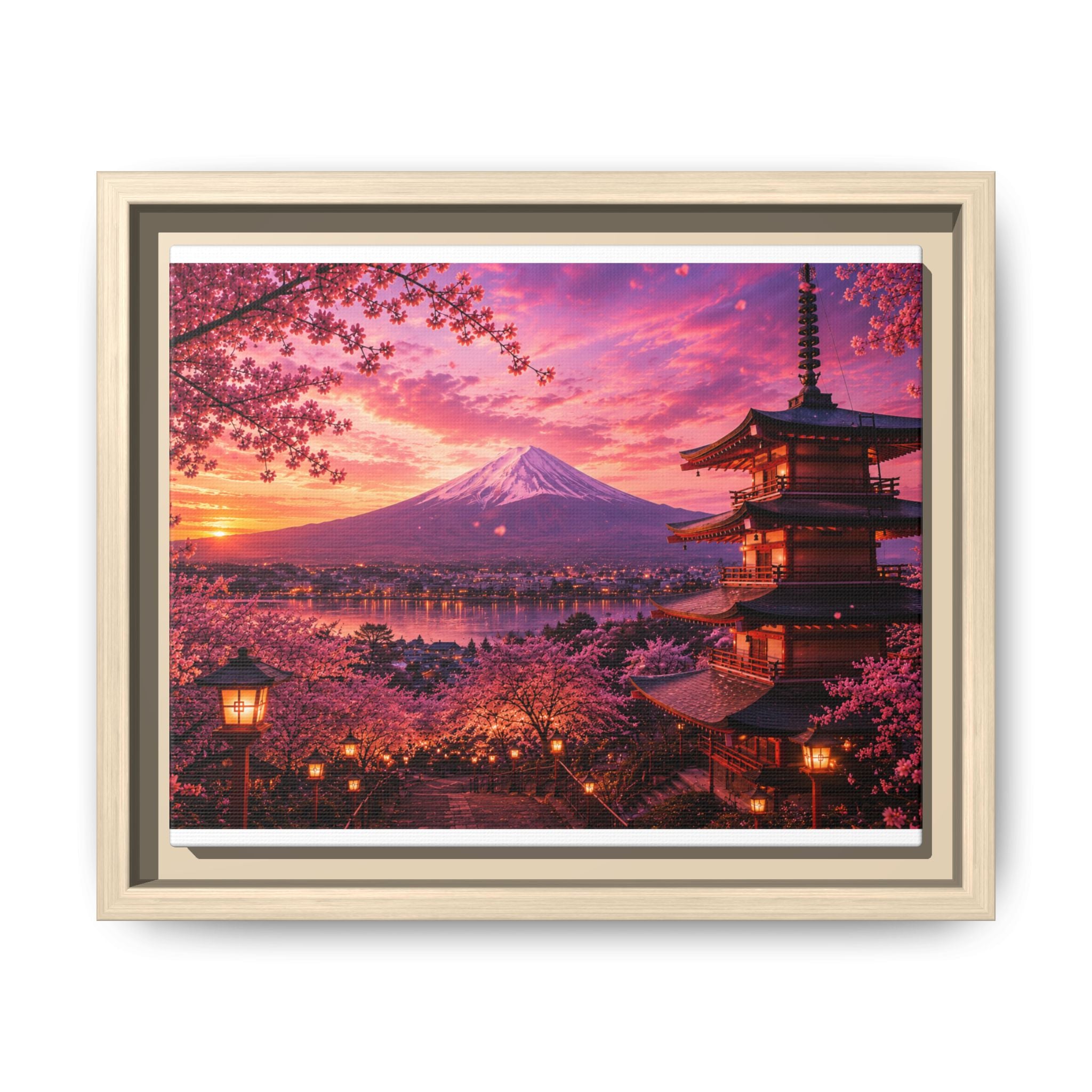 Sakura Twilight Pagoda — Cherry Blossom Sunset Collection