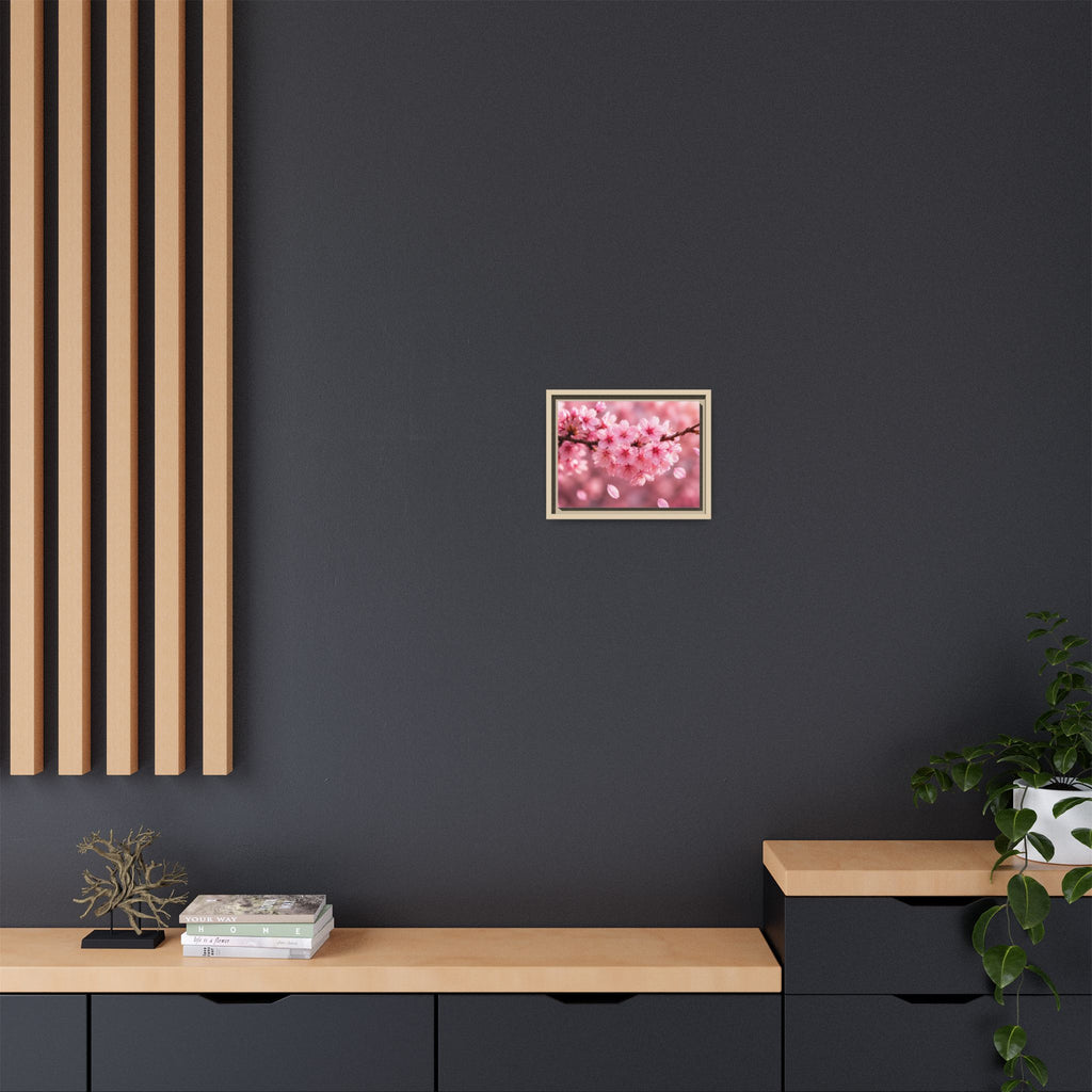 Framed sakura Blossom Canvas Print — Pink Sakura Wall Art