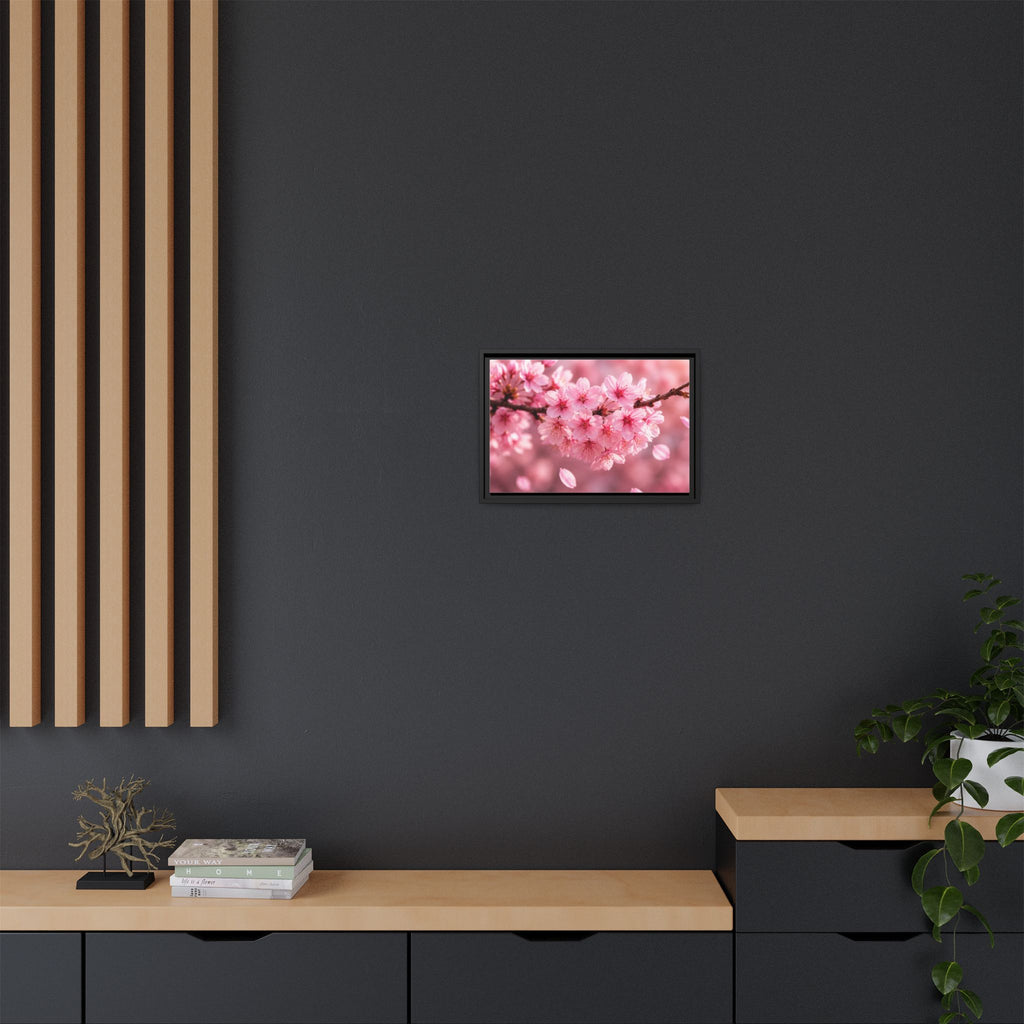 Framed sakura Blossom Canvas Print — Pink Sakura Wall Art