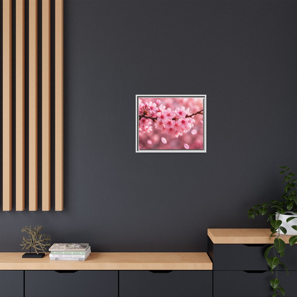 Framed sakura Blossom Canvas Print — Pink Sakura Wall Art