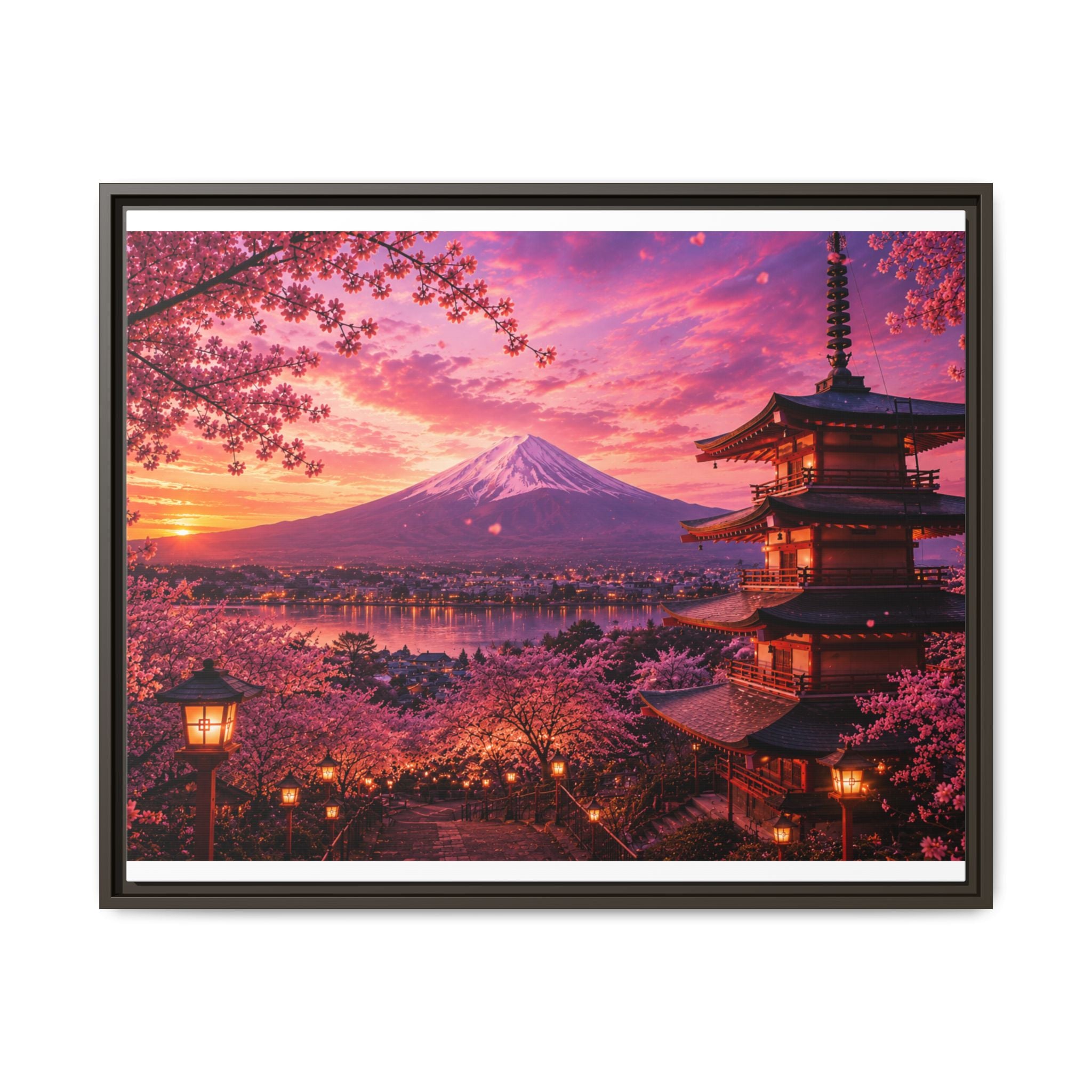 Sakura Twilight Pagoda — Cherry Blossom Sunset Collection