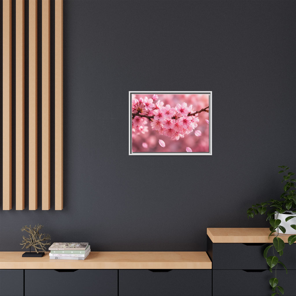 Framed sakura Blossom Canvas Print — Pink Sakura Wall Art
