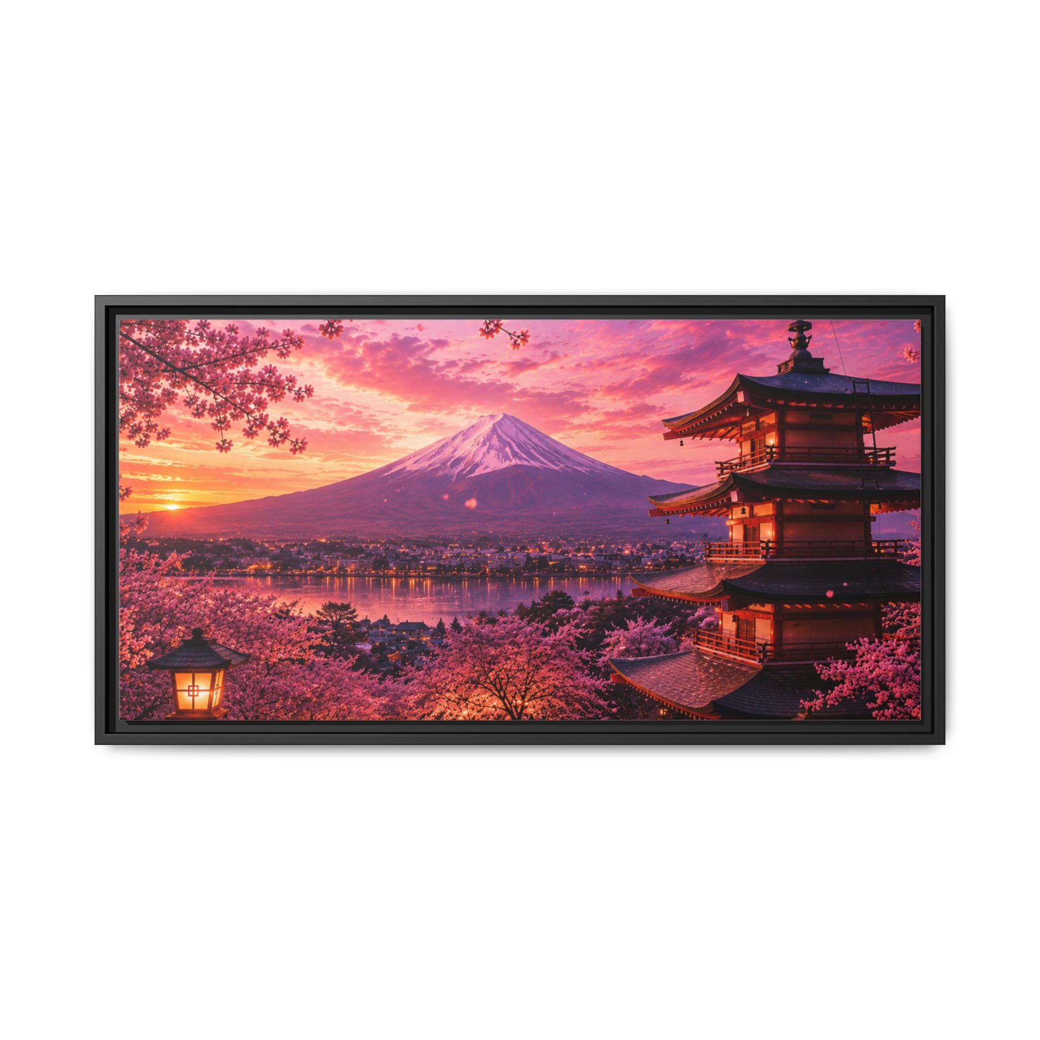 Sakura Twilight Pagoda — Cherry Blossom Sunset Collection