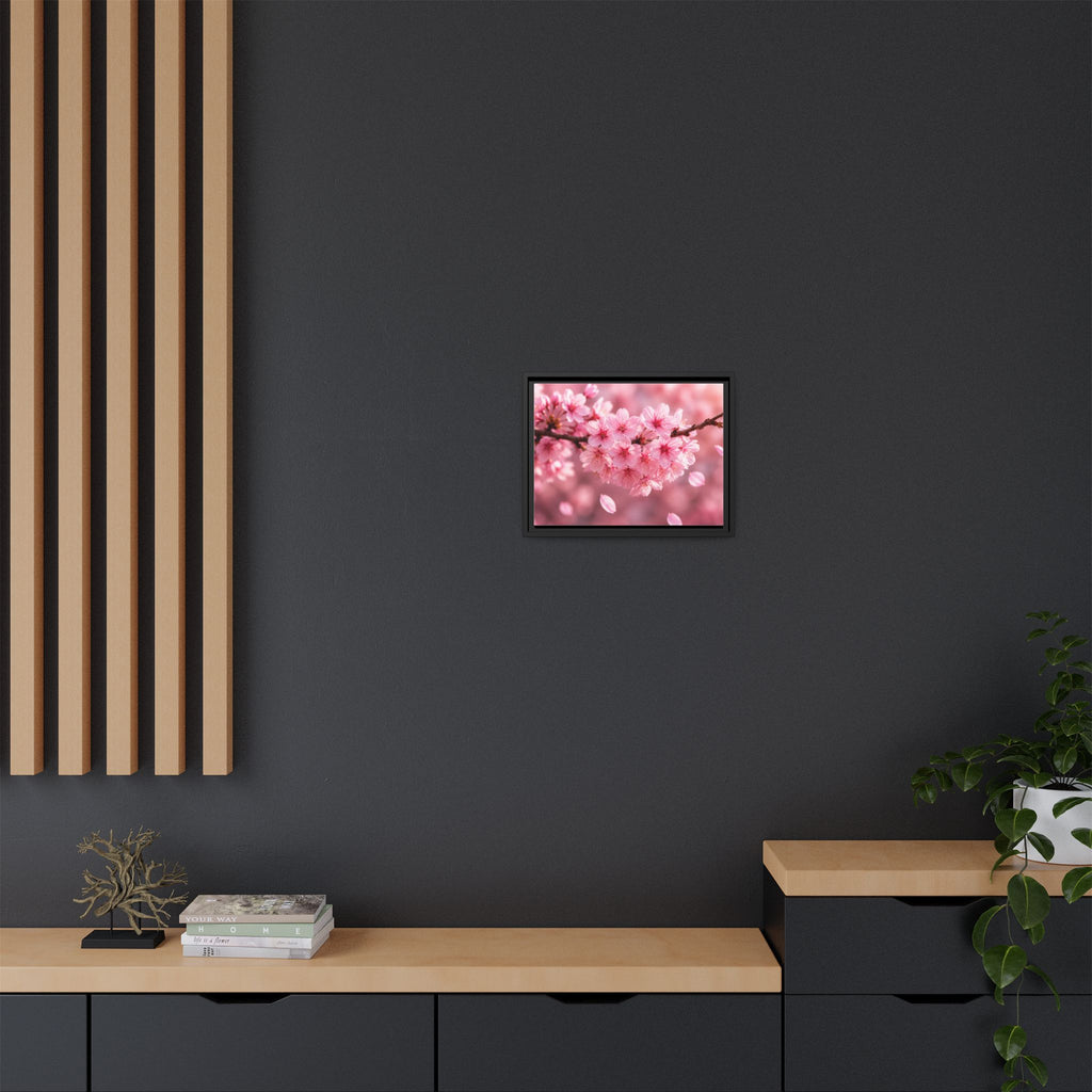 Framed sakura Blossom Canvas Print — Pink Sakura Wall Art