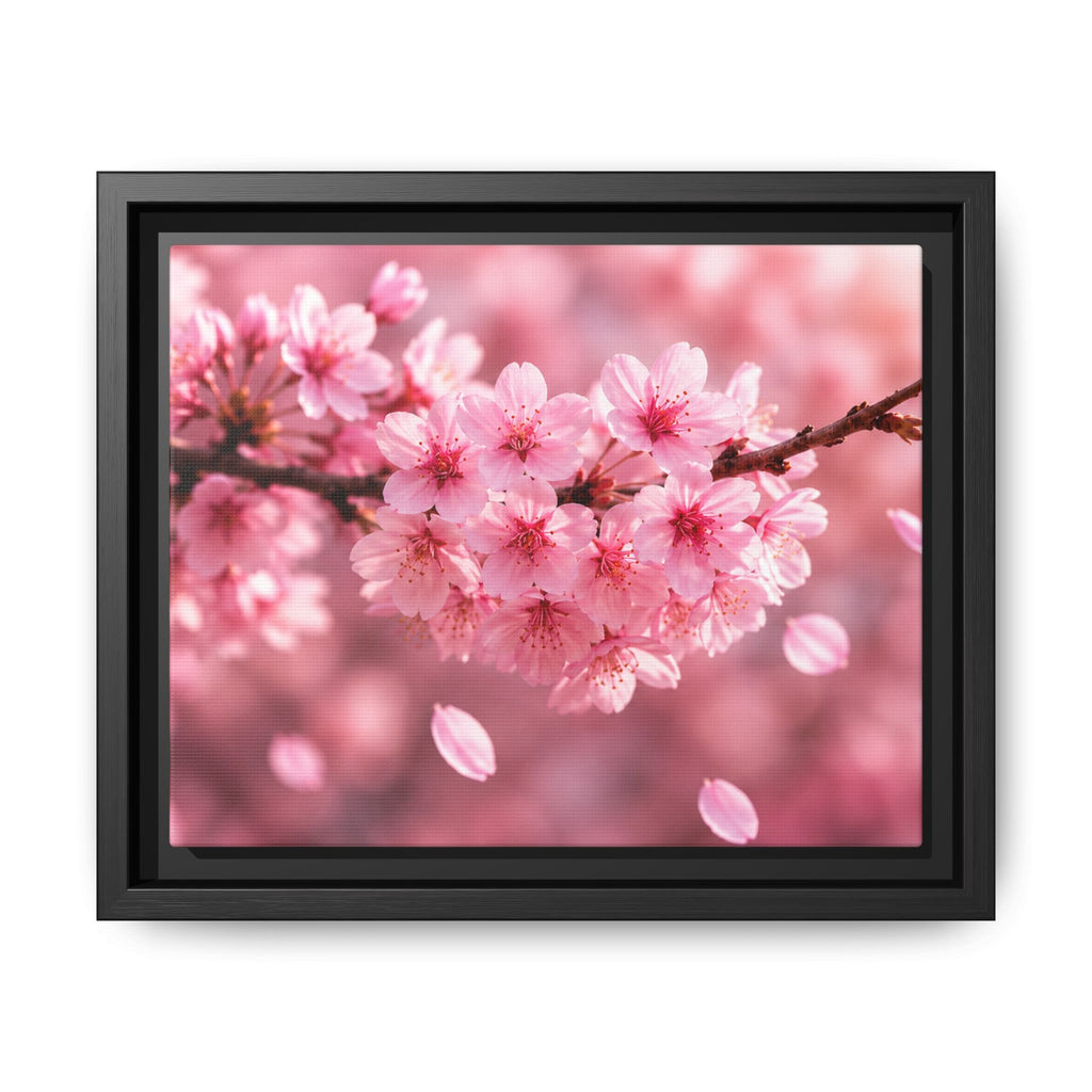 Framed sakura Blossom Canvas Print — Pink Sakura Wall Art
